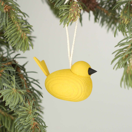 SWEDISH WOODEN YELLOW BIRD ORNAMENT - 900.12 Y
