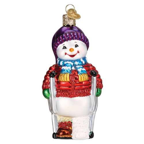 SNOWMAN W/CRUTCHES - 24225