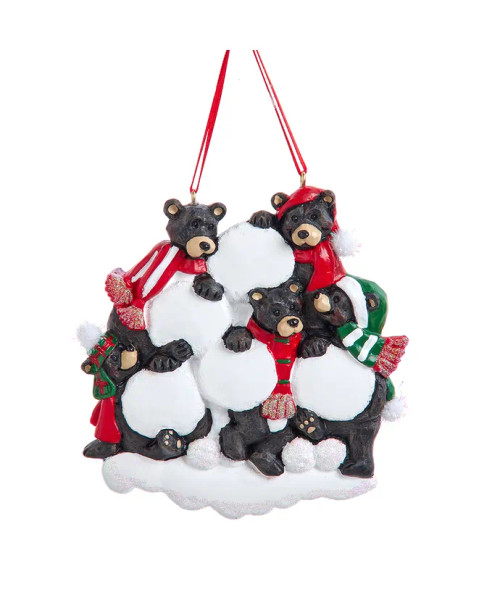 BLACK BEAR SNOWBALL FAMILY OF 5 ORNAMENT - A2257 BLACK BEAR SNOWBALL FAMILY OF 5 ORNAMENT - A2257