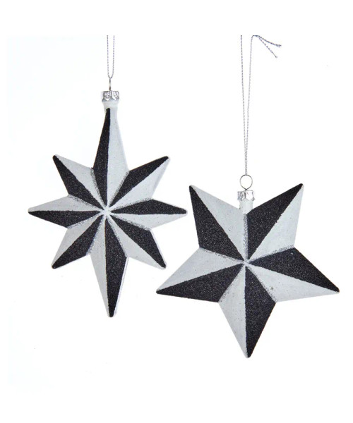 BLACK AND WHITE STAR ORNAMENT - D4071 BLACK AND WHITE STAR ORNAMENT - D4071