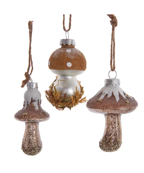 GLASS RUSTIC MUSHROOM ORNAMENT - F2253 GLASS RUSTIC MUSHROOM ORNAMENT - F2253