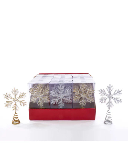 7" METAL MINIATURE SNOWFLAKE TREETOP - H1252