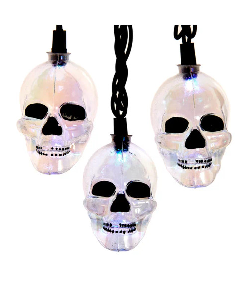 10L RGB LED GLITTER SKULL LIGHT SET - HW1885