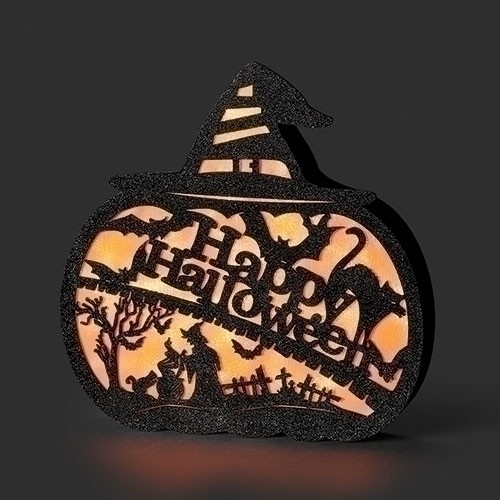 13" LIGHTED HAPPY HALLOWEEN PUMPKIN FIGURE - 136372 13" LIGHTED HAPPY HALLOWEEN PUMPKIN FIGURE - 136372