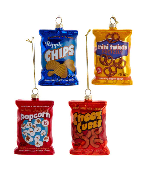 GLASS SNACK BAG ORNAMENT - J8839
