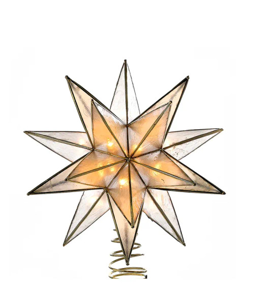 15 POINT CAPIZ GOLD STAR TREETOPPER - UL3135LED 15 POINT CAPIZ GOLD STAR TREETOPPER - UL3135LED
