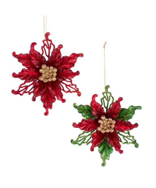 RED POINSETTIA ORNAMENT - T3469