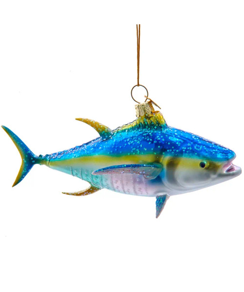 GLASS YELLOWFIN TUNA ORNAMENT - NB1764 GLASS YELLOWFIN TUNA ORNAMENT - NB1764
