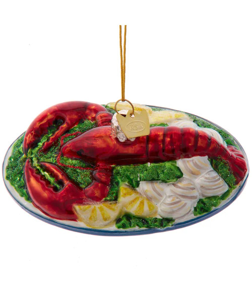 GLASS LOBSTER PLATTER ORNAMENT - NB1750 GLASS LOBSTER PLATTER ORNAMENT - NB1750