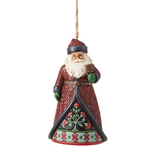 HOLIDAY MANOR SANTA BELL ORNAMENT - 6012888