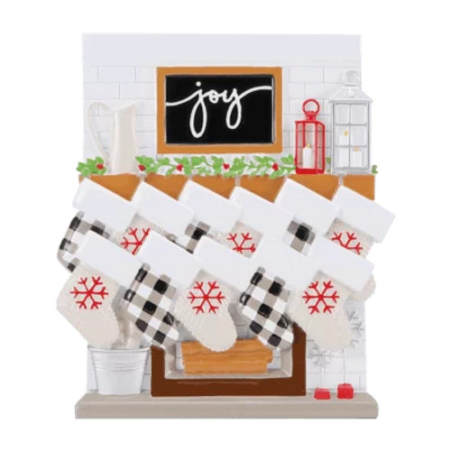 FAMILY OF 11 FIREPLACE MANTLE FAMILY ORNAMENT - OR2030-11