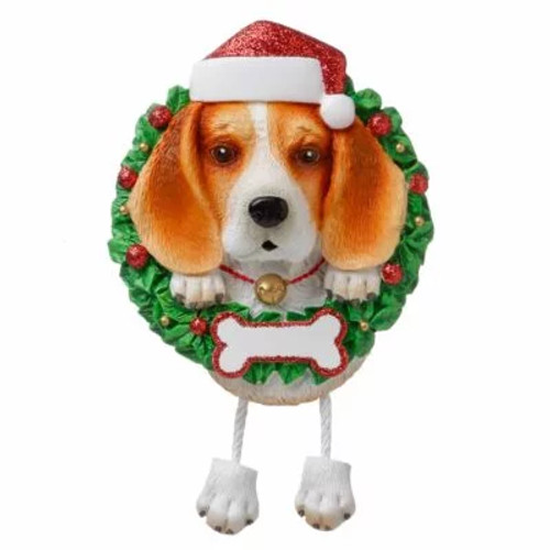 PURE BREED DOG IN WREATH ORNAMENT - BEAGLE - OR1712-BE