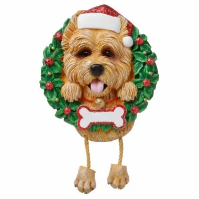 PURE BREED DOG IN WREATH ORNAMENT - CAIRN TERRIER - OR1712-CT