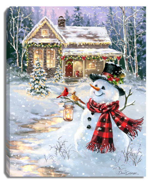 COTTAGE IN THE SNOW 16X20 - A2377