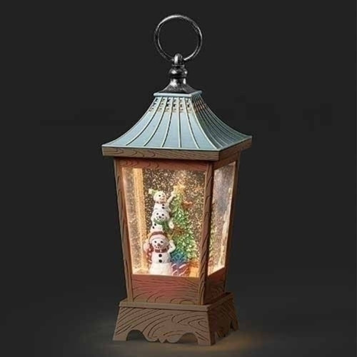 LED SWIRL WOOD LANTERN - 135402