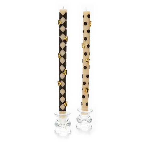 BEE DINNER CANDLES - BLACK - SET OF 2 - 22650-021 BEE DINNER CANDLES - BLACK - SET OF 2 - 22650-021