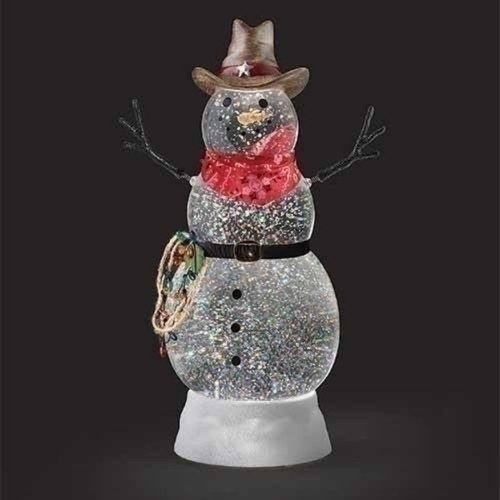 LED SWIRL COWBOY SNOWMAN WATER GLOBE - 135158 LED SWIRL COWBOY SNOWMAN WATER GLOBE - 135158