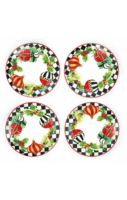 DECK THE HALLS APPETIZER PLATE - SET OF 4 - 41803-2133