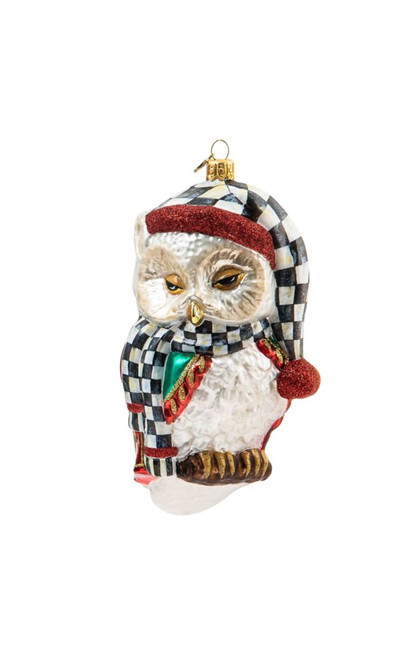 SLEEPY OWL GLASS ORNAMENT - 53913-2243