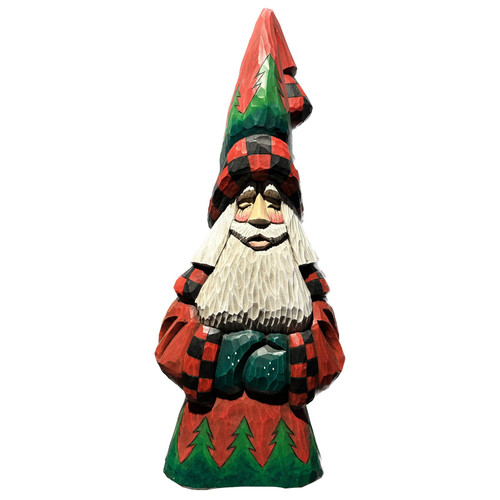 HAND CARVED ORIGINAL - TREE TRIMMED TALL HAT SANTA