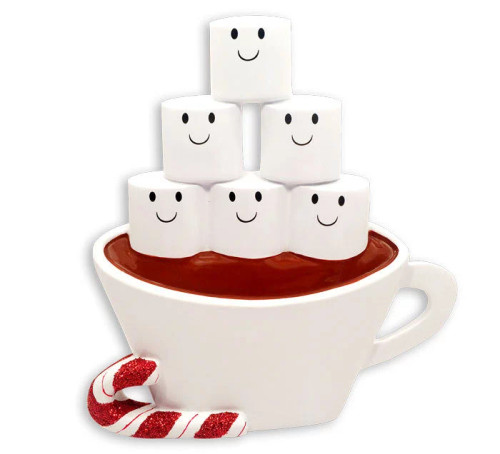 FAMILY OF 6 HOT CHOCOLATE MARSHMALLOW TABLE TOPPER - TT1213-6
