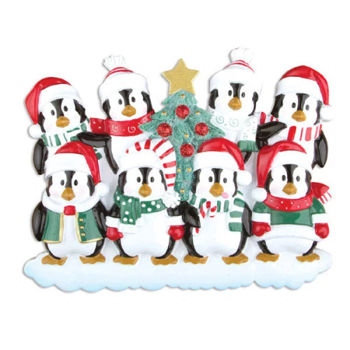 8 WINTER PENGUIN FAMILY TABLE TOPPER - TT629-8