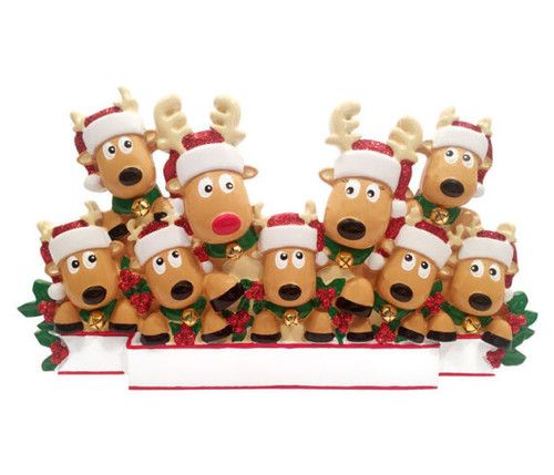 9 REINDEER FAMILY TABLE TOPPER - TT1527-9 9 REINDEER FAMILY TABLE TOPPER - TT1527-9