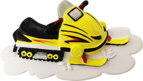 YELLOW SNOW MOBILE ORNAMENT - OR1058-Y