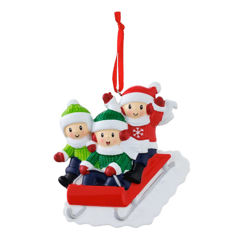 3 PEOPLE SLED FAMILY ORNAMENT - OR2471-3