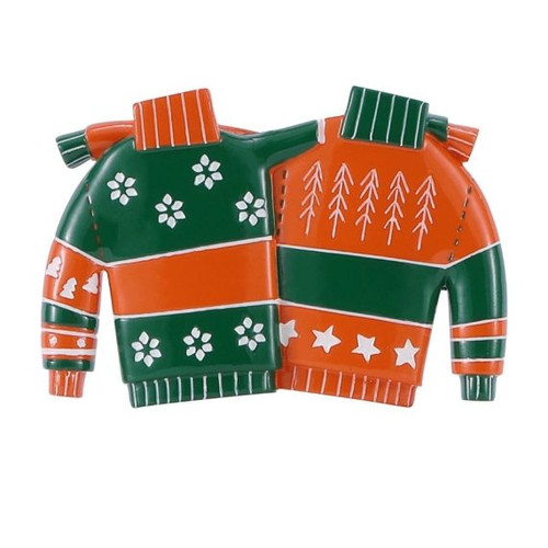FAMILY OF 2 CHRISTMAS SWEATERS COUPLE ORNAMENT - OR2507