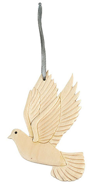 WOODEN DOVE ORNAMENT - ORN1071