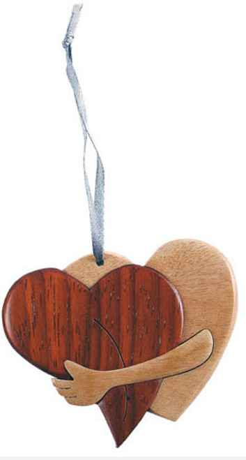 WOODEN LOVING HEARTS ORNAMENT - ORN1137