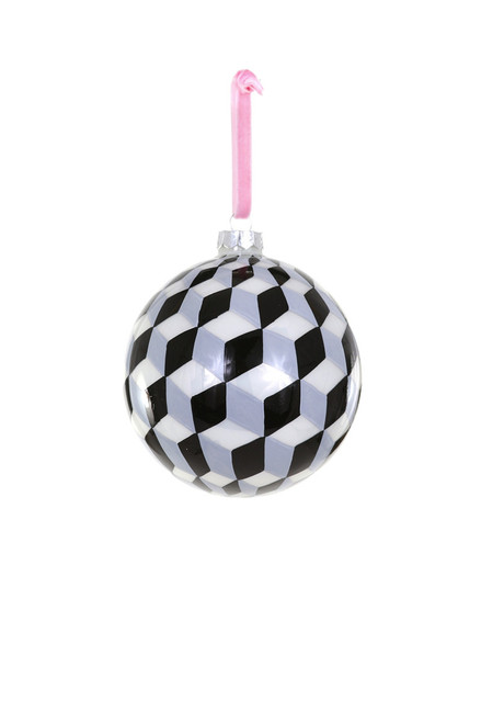 TUMBLING BLOCK BAUBLE BLACK MEDIUM - GO-9548-B-M