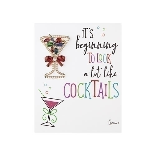CHRISTMAS COCKTAIL PIN PEARL - 12854 CHRISTMAS COCKTAIL PIN PEARL - 12854