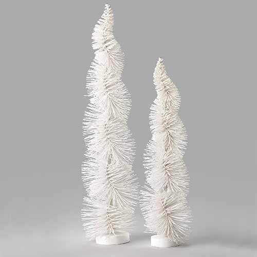 WHITE SISAL TREE GLITTER BOTTLEBRUSH - 135233