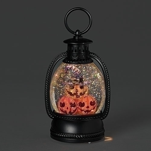 LIGHTED STACKED PUMPKIN SHIMMER WATER GLOBE - 136379 LIGHTED STACKED PUMPKIN SHIMMER WATER GLOBE - 136379