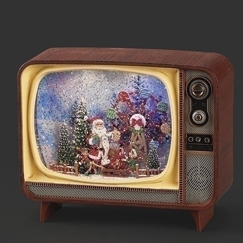 LIGHTED SWIRL TV SANTA FERRIS WHEEL WATER GLOBE - 137200 LIGHTED SWIRL TV SANTA FERRIS WHEEL WATER GLOBE - 137200