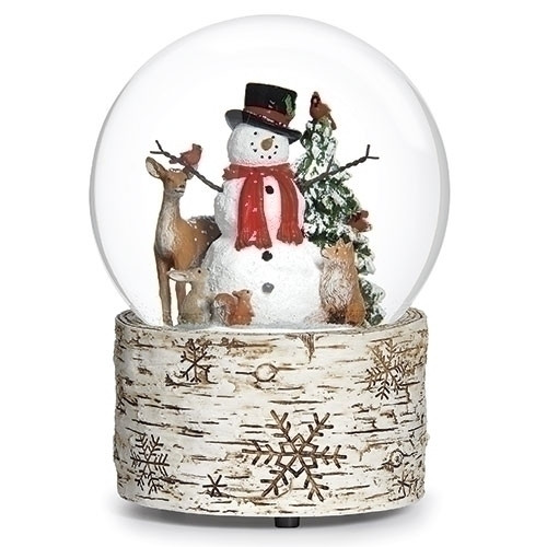 MUSICAL DOME SNOWMAN AND WOODLAND ANIMALS WATER GLOBE - 137371 MUSICAL DOME SNOWMAN AND WOODLAND ANIMALS WATER GLOBE - 137371