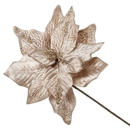 12" CHAMPAGNE POINSETTIA TREE PICK - 137386