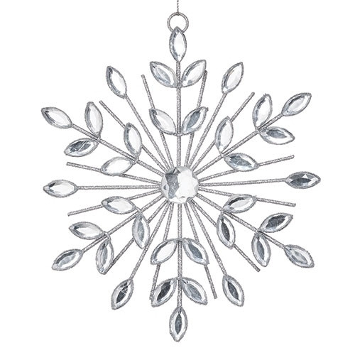 7" SNOWFLAKE ORNAMENT WITH CRYSTAL GEMS - 137424