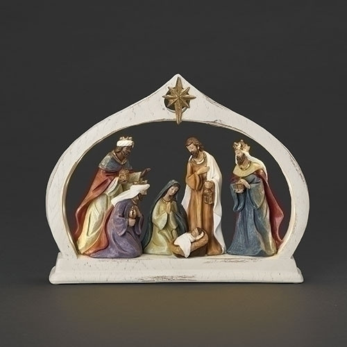 NATIVITY IN LIGHTED ARCH TRADITIONAL COLORING - 137650 NATIVITY IN LIGHTED ARCH TRADITIONAL COLORING - 137650