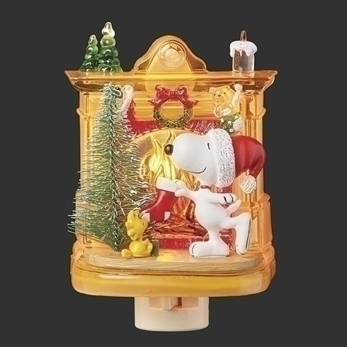 LIGHTED FIREPLACE SNOOPY NIGHT LIGHT - 160072