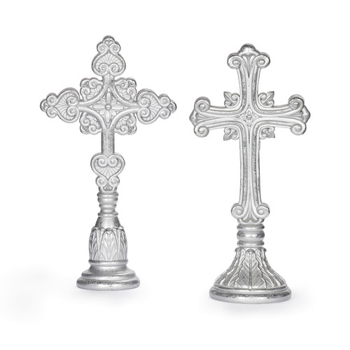 12" STANDING SILVER CROSS - 137350