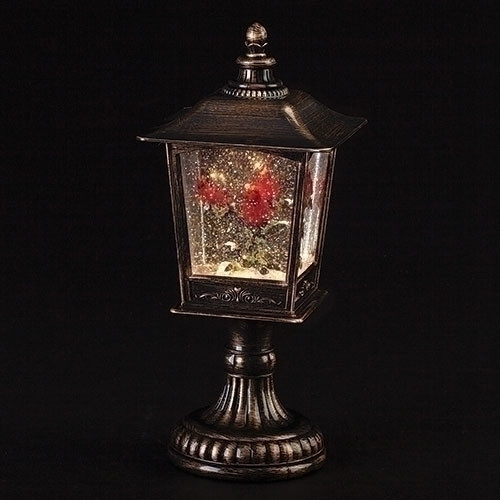 LED SWIRL BLACK PEDESTAL CARDINAL LANTERN - 133518