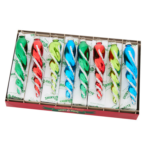 HOLIDAY SPLENDOR 8 COUNT 6" GLASS ICICLES - 4028226