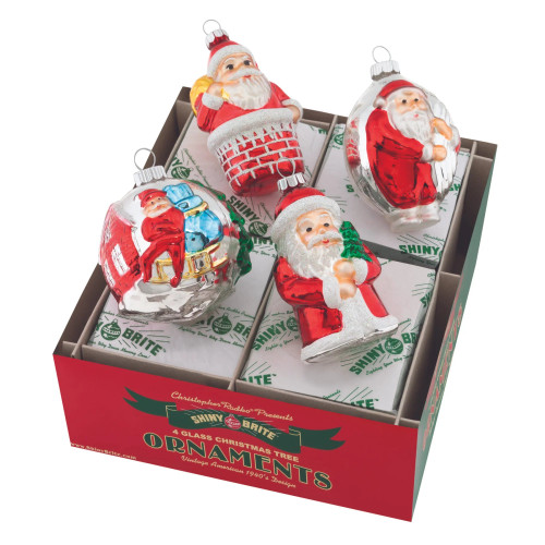 HOLIDAY SPLENDOR 4 COUNT 3.25" SANTA FIGURES - 4027719