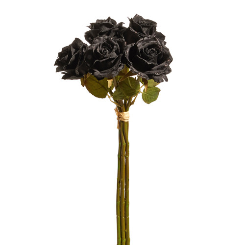 GLITTERED BLACK ROSE BUNDLE - F4441747