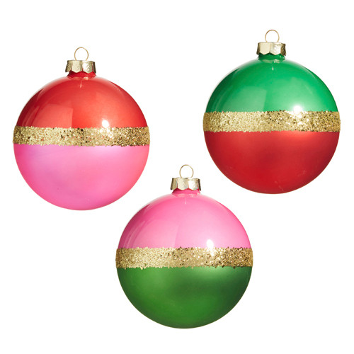 4" DUAL COLOR BALL ORNAMENT - 4322953