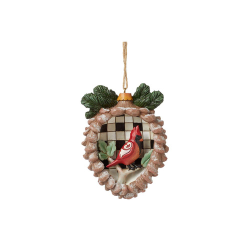 HIGHLAND GLEN PINECONE CARDINAL SCENE ORNAMENT - JIM SHORE - 6015449 HIGHLAND GLEN PINECONE CARDINAL SCENE ORNAMENT - JIM SHORE - 6015449
