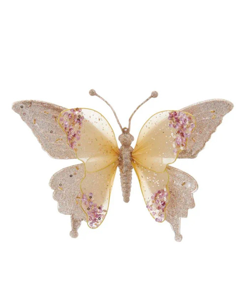 LACE BUTTERFLY ORNAMENT CLIP ON - TD1666 LACE BUTTERFLY ORNAMENT CLIP ON - TD1666